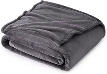 Fleece Throw Blanket Twin Size Fuzzy Lightweight Warm Soft Plush Blanket for Couch, Bed, Chair | Cozy Microfiber Reversible 50x60 Sherpa Throw Blanket for Kids, Adults, Pets (Charcoal Grey)