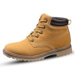 Kraasa Men's Hiking Boots Waterproof Mid Ankle Trekking Outdoor Boots, Casual Chukka Boots for Men Beige UK 8