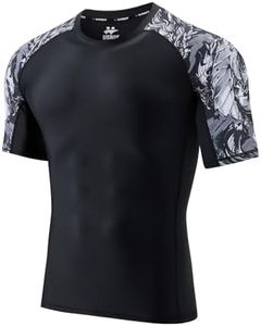 USKOY Men's Rash Guard T-Shirts UPF 50+ Baselayer Short Sleeve Skins Compression Performance Fit Tee 01Dragon XL