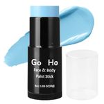 Go Ho Cream Sky Blue Blendable Stick(1.06 OZ),Light Blue Face Body Paint Stick Oil Professional Face Foundation for Halloween SFX Makeup