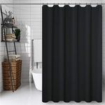 CXTAI Black Shower Curtain, Mould Proof and Mildew Resistant Washable Polyester Bathroom Curtains w/12pcs Hooks (71x79inch,180x200cm)