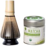 Dr. Weil Matcha Kari - Mini Matcha Tea Set - Black - Ceremonial Organic Japanese Matcha and Whisk with Holder