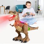 BAZOVE Dinosaur Toys for Boys, 2.4Ghz Remote Control Dinosaur with 360 Rotation Stunt, LED Light & Sound, Electric T-rex Dinosaur Robot Toy, Gifts for Kids 3 4 5 6 7 8 Years Old