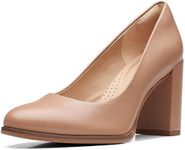 Clarks Women's Freva85 Court Pump, Praline Leather, 10.5 US