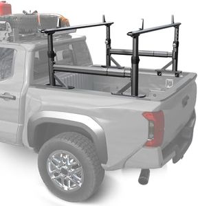 TRUMGETA Truck Bed Rack Fit for Toyota Tacoma 2005-2026 & Jeep Gladiator 2018-2026 with Bed Rails 900 LBS Load Adjustable Height 19"-25" Aluminum Ladder Rack with Side Bars
