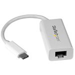 StarTech.com US1GC30W USB-C to Gigabit Ethernet Adapter – White – Thunderbolt 3 Port Compatible – USB Type C Network Adapter