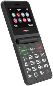 TTfone TT660 Mobile Phone for Seniors - Foldable Design, Large Buttons, Emergency Assistance, Long Battery Life (with USB Cable)