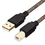 TanQY Printer Cable 5M, USB 2.0 High Speed Gold-Plated Connectors Printer Scanner Cable Cord A Male to B Male (5m, black)