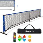 Ksports Regulation 22 feet Pickleball Net Bundle, can be Used as Recreation Tennis or Badminton Net Blue, Comprises of One Net, 4 LED Shuttlecocks, Carry Bag and 2 Pickleballs