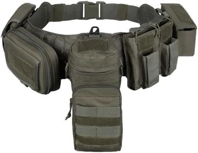 YAKEDA Outdoor Tool Belt with Accessories Duty Belts Utility Belt Set 5 PCS (Green)
