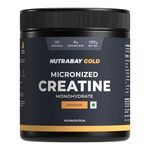 Nutrabay Gold Micronised Creatine Monohydrate Powder - 120g, Orange | NABL Lab Tested | 3g Creatine/Serving | Increases Muscle Mass, Strength & Power | Pre & Post Workout Supplement | For Men & Women