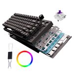 Kreo Swarm 75% Wireless Mechanical Keyboard with Milky Purple Pre-lubed Switches, Wireless Gaming Keyboard with 5-pin Hot Swap PCB and 3 Layers Sound Absorption (All Black, GTMX Sense Switches)