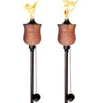 Deco Window Table Torch for Indoor Decoration Lighting Flame Casted citronella Table top Torches Oil Lantern for Deck, Table top & Ground Installation (Mosaic, 2 Pcs)