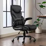 GarveeHome Ergonomic Office Chair, Big and Tall Home Office Chair, Pu Leather Computer Desk Chairs, Wide Seat Executive Office Chair with High Back, Rolling Swivel Task Chair,Black