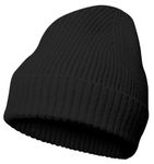 NORTHWIND Ribbed Winter Cap for Men, Winter Cap for Women, Beanie Cap for Men, Woolen Cap for Men, Woolen Cap for Women, Beanie Cap for Women, Winter wear (Black)