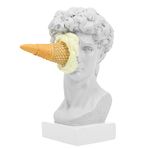 PRETYZOOM Greek Decor Resin David Statue David Head Statue Ice Cream Smashed David Sculpture Decor Resin Art Sculpture David Craft Home Desktop Decor Greek Head Statue Greek Statue