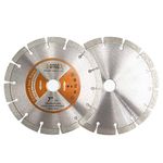 Power Saw Segmented Diamond Blades,BGTEC 2pcs 7” General Purpose Dry or Wet Cutting Disc for Concrete Stone Brick Masonry