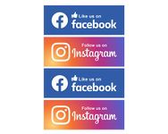 SVM CRAFT® Facebook Sticker and Instagram Sticker Follow Us on Social Media Set , for Window Sticker Decal for Business, Shop, Social Media Store Stickers, Facebook, Instagram and Google Maps Stickers for Store, Business, Truck