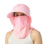Boldfit Summer Hats for Men UV Sun Protection Bucket Hat for Women Stylish Wide Brim Sun Protection Hat with Detachable Face Cover Round Caps for Women Summer Mens Cap Outdoor Large Fishing Hats Pink
