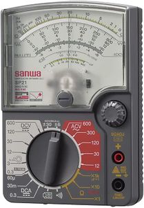 GuliTech Japan Sanwa SP21 Analog Multitesters, Multi-Function/Multi-Range Pointer multimeter Zero Center Instrument Off beep Battery Check(SP21)
