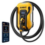 DEWALT Electric Vehicle Level 2 EV Charger up to 48 Amps 240V, App Control Bluetooth & Wi-Fi, CSA Certified Indoor/Outdoor Hardwired Wall Mounted Charging Station with 25 ft. Cable