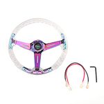 RASTP Acrylic Golf Cart/Racing Steering Wheel, Gaming Steering Wheel Universal Fit for Race,Motorsport,Car Sim Driving(Neo)