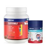 Gritzo SuperMilk Height+, 13+y Boys with Super Gummies (Double Chocolate, 1kg & Strawberry, 30 Gummies) (Combo Pack)