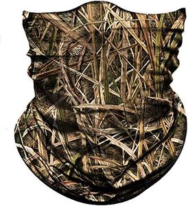 Obacle Camo Half Face Mask for Hunting Sun Dust Wind Protection Durable Camo Headband For Men Women, Seamless Lightweight Thin Breathable Mask for Outdoor Sports (Camo Grass Withered Light Brown)