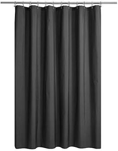 N&Y HOME Ultimate Waterproof Fabric Shower Curtain or Liner with Weighted Magnets, Dark Grey Shower Curtains for Bathroom with Breathable TPU & Machine Washable Polyester, Graphite Gray, 72"x72"