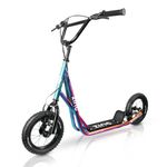 Zinc BMX Scooter - Neochrome, Hybrid Scooter and BMX, 12 Inch Tyres, Dual Handlebar Brakes, Large Non-Slip Footplate, Adjustable Handlebar, Kids & Adults