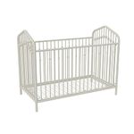 Novogratz Bushwick Metal Crib with Adjustable Mattress Height, Off White