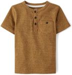 Gymboree,and Toddler Short Sleeve Henley T-Shirt,Antler Brown,6