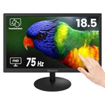 SKitphrati 18.5 inch 1366x768 10-Point Multi Touch Screen Monitor with HDMI, VGA, Type B Ports, 75Hz, 4:3 Aspect Ratio, VESA, PC Secondary TouchScreen Monitor for POS Win RAS PI