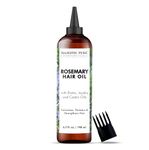 Majestic Pure 100% Pure Rosemary Oil For Hair Growth (6.7 fl oz) Infused With Biotin | Hair Strenghtening Treatment | Nourishing & Volumizing | With Jojoba Oil & Castor Oil | Non GMO Verified