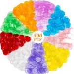 Sukh 500pcs Bingo Chips for Bingo Games Colored Bingo Markers Chips Loteria Mexican Bingo Fichas De Bingo Plastic Poker Chips Pokeno Board Game Transparent Math Counters Game Pieces for Classroom