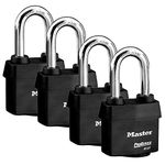 Master Lock - Four (4) High Security Pro Series Padlocks 6127NKALH-4 w/BumpStop Technology