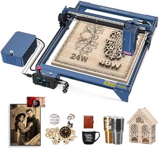 ATOMSTACK A40 PRO Laser Graviermaschine 24W/48W, Schnelle Geschwindigkeit 210W Lasergravierer und Laser Cutter, Upgrade X-Achse Gleitschiene, Ein Tasten Umschaltung zwischen Gravur/Schneidemodus