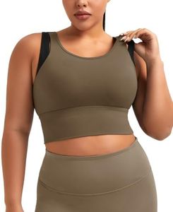 UBCUTE Crop Workout Tank Tops for Full Bust Women,Medium Impact Sports Bra