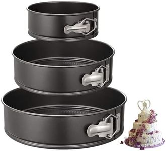 3Pcs 7/8/9 Inch Springform Cake Pan Set with Removable Base Bottom Round Nonstick Cake Baking Tin Set Leakproof Cheesecake Baking Pan Bakeware Cakes Shaped Baking Pan Set Tier Wedding Cakes Pans