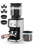 Homtone Conical Burr Coffee Grinder, Anti-Static Electric Coffee Grinder with 51 Precise Settings, Adjustable Coffee Bean Grinder for 2-12 Cups, Clog-Free, Digital Display Stainless Steel
