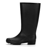 mysoft PRBW001-7M Women's Mid-Height Rain Boot Waterproof Black