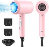 Slopehill Professional Ionic Hair Dryer, Powerful 1800W Fast Drying Low Noise Blow Dryer with 2 Concentrator Nozzle 1 Diffuser Attachments for Home Salon Travel (Pottery Pink and Rose Gold)