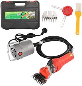 DEJUN Electric Sheep Shears 110V Professional Sheep Clippers 1000W Wool Shearing Machine with 2 Blades (Red)