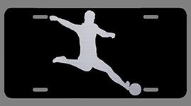 Vincit Veritas Soccer Football Black Etched License Plate | Premium Quality | 12-Inch by 6-Inch | LP017