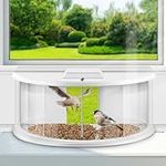 Sylaza Window Bird Feeder Inside House, Window Bird Feeders for Viewing, 180° Clear View, Stable & Durable, Easy to Install and Feed, Windproof, No Gaps, for 24-38 Inch Windows