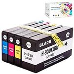 Compatible 950 951 XL Ink Cartridges Replacement for HP 950XL 951XL Ink Work with HP Officejet 8100 8600 8610 8620 8630 8640 8660 8615 8625 (1BK/1C/1M/1Y)