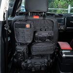 Tactical Car Seat Back Organizer with 5 Detachable Molle Pouch-1 Medical Kit & 4 Admin Pouch, Upgrade Tactical Vehicle Panel with Multi Bags for Truck, Jeep, SUV, Car, Ford, Chevy, Toyota