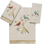 Avanti Linens Gilded Birds Collection 3 Pc Towel Set, Ivory