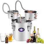 Suteck Alcohol Still 5Gal 18L Stainless Steel Alcohol Distiller Copper Tube Spirit Boiler with Thumper Keg and Build-in Thermometer for Home Brewing DIY Whisky Wine Brandy Making1