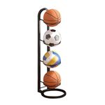 Uezeth Ball Storage Rack, Football Display Stand, Football Storage Rack, Multi-Layer Ball Stand, Garage Storage Household Sports Organizer, Suitable For Basketball Football Volleyball (C)